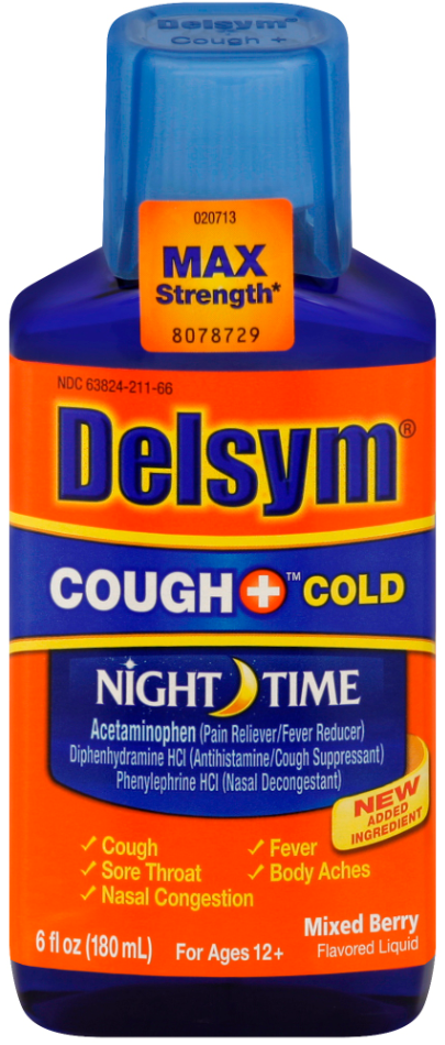 DELSYM COUGH Cold Night Time Liquid  Mixed Berry